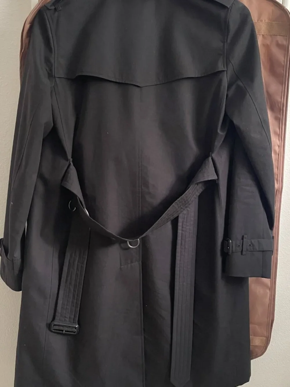 Burberry Mid-length Kensington Heritage Trench Coat - Black - US 4 UK 6 - Picture 3 of 10